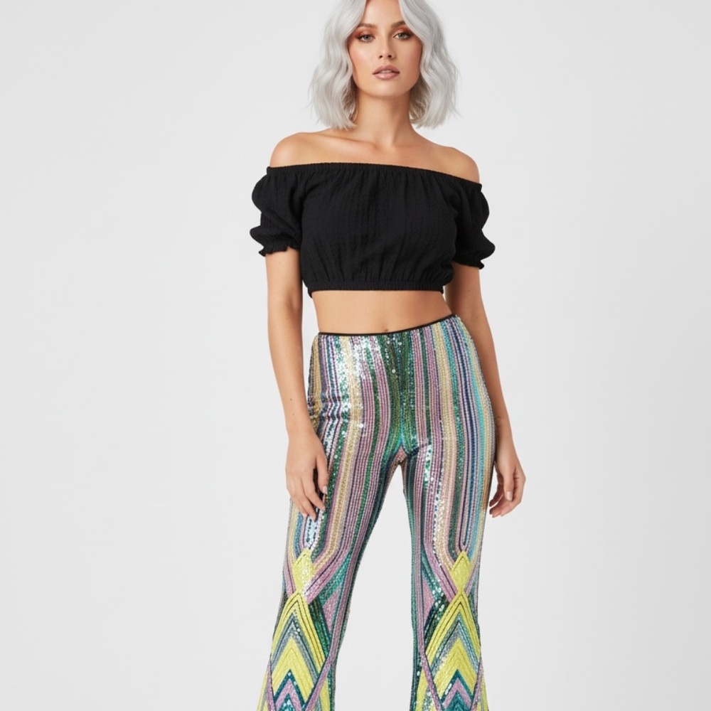 NWT SUZIE KONDI Susanna Gauze Cropped Top